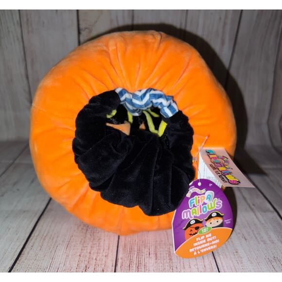 2021 Halloween Squishmallow 12” Flip A Mallow Paxton Pumpkin Emily Black Bat NWT - Picture 4 of 7
